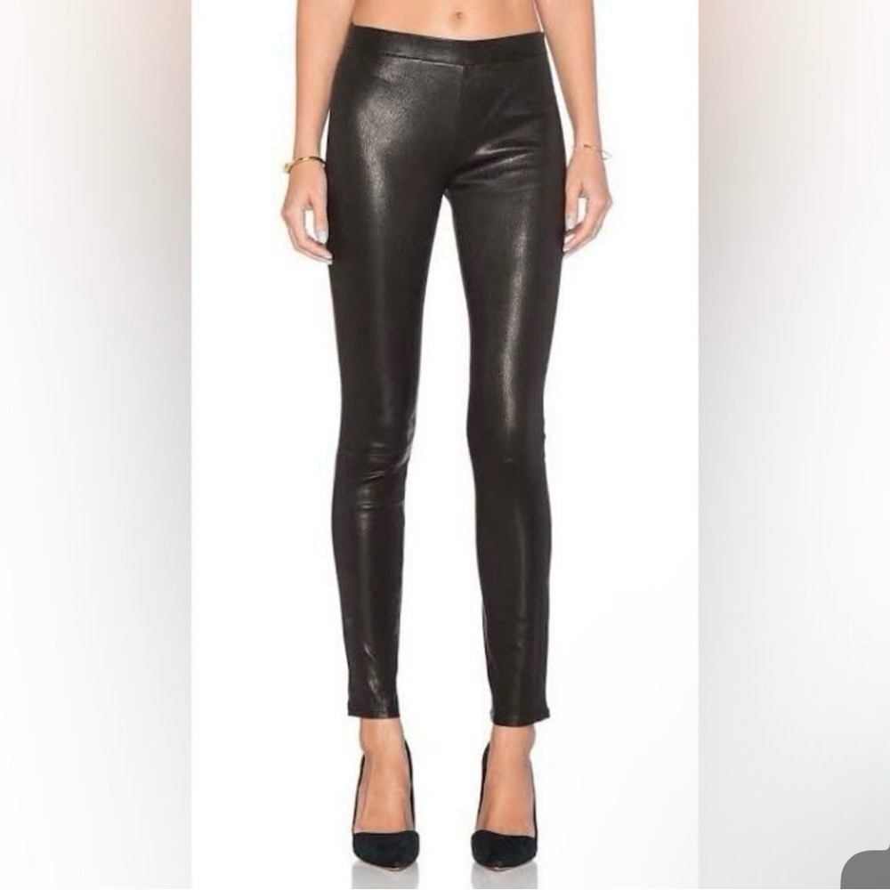 J Brand Shiny Black Lamb Leather Leggings